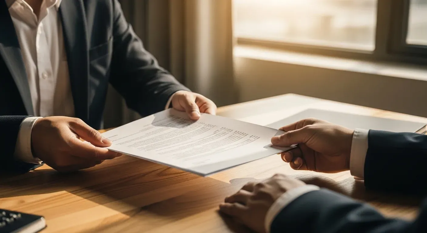 Business professionals reviewing restructuring cost documentation