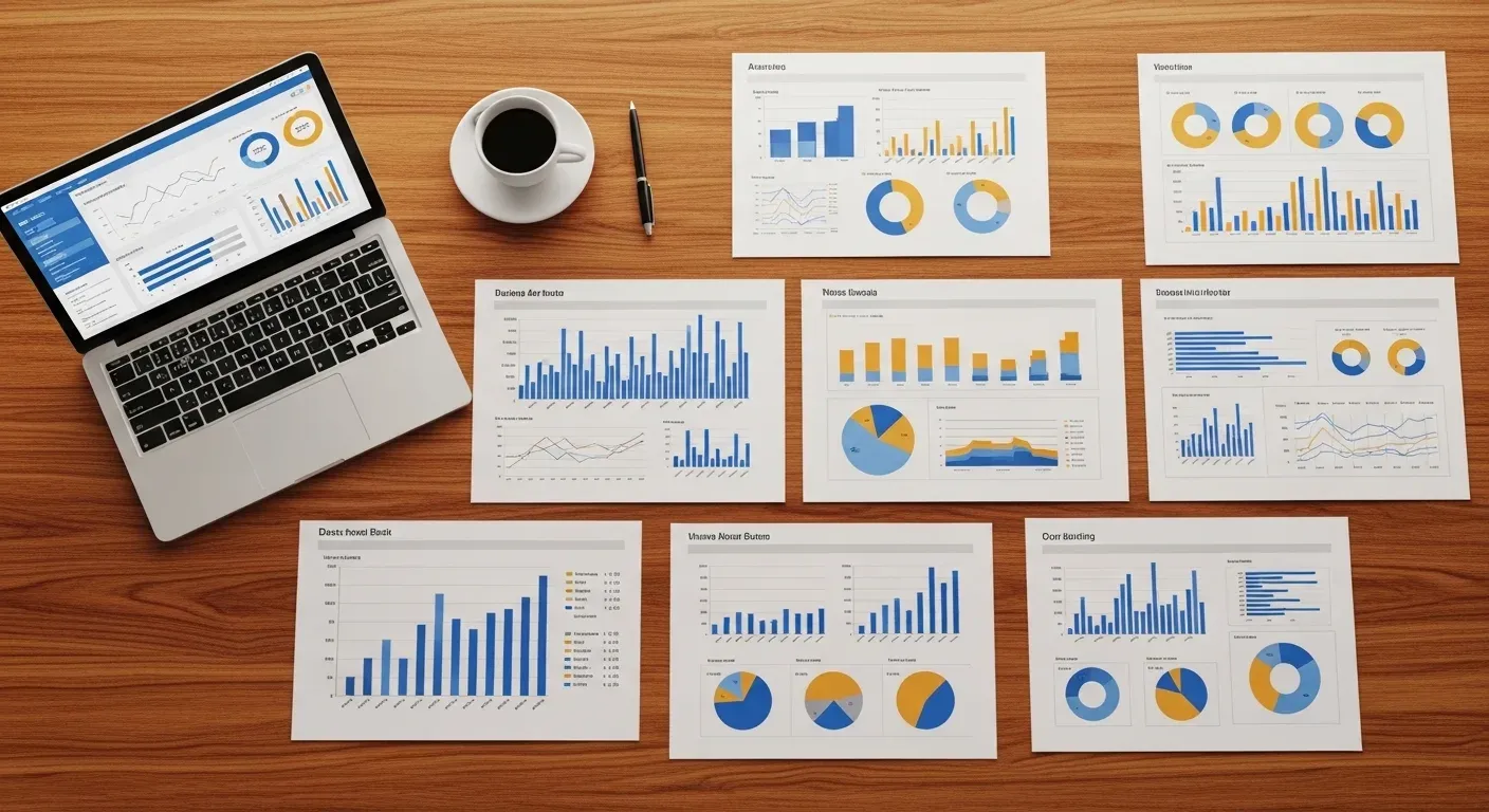 Australian business team reviewing charts and insolvency statistics