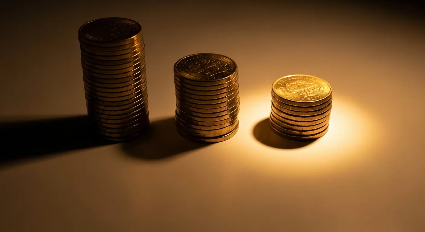 Stacked coins representing cost savings from restructuring