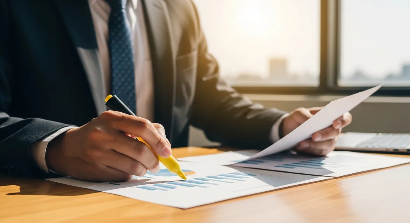 Business owner reviewing financial reports and Small Business Restructuring options