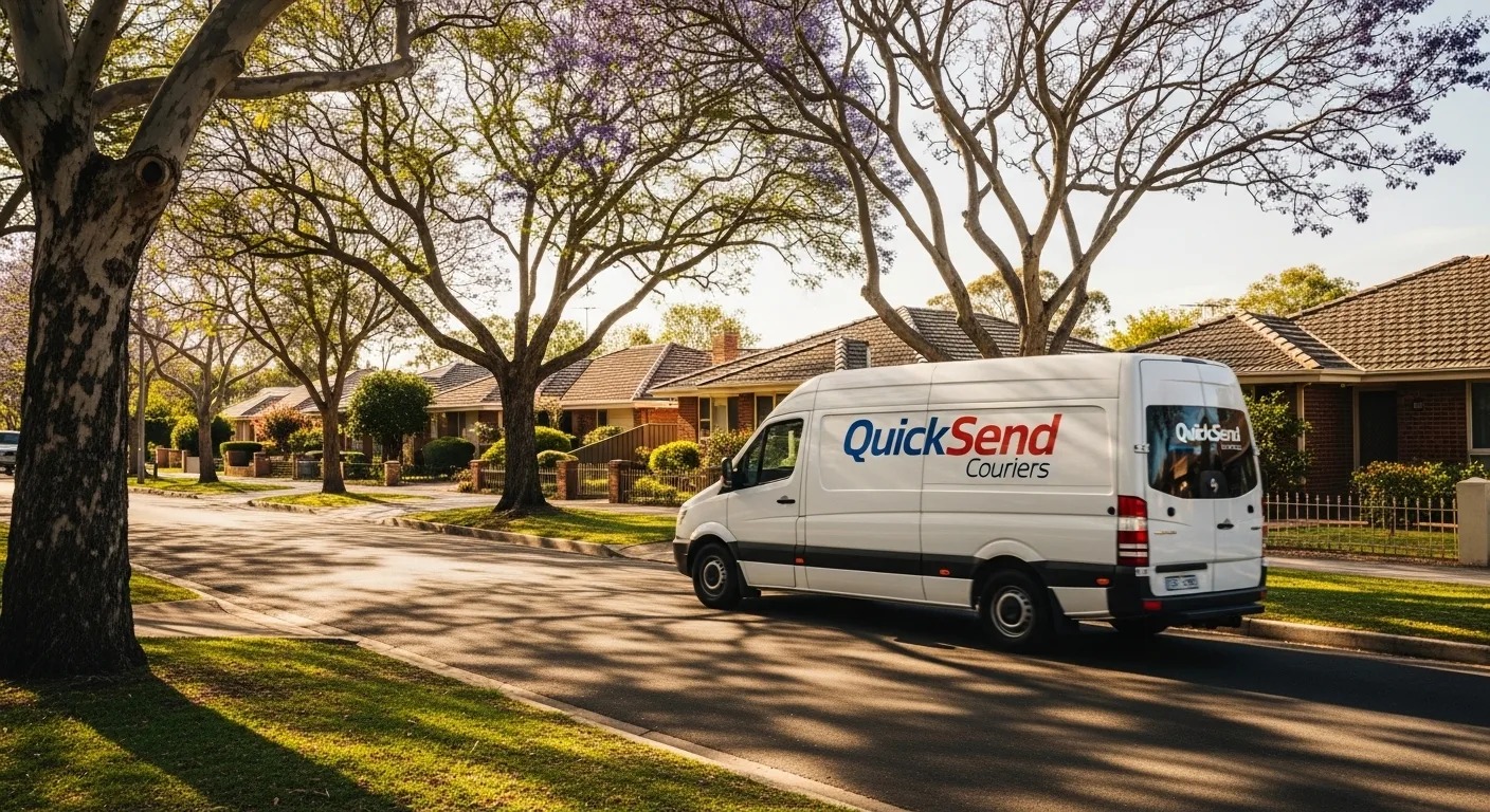 Courier delivery van operating on suburban routes